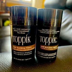 Two toppik hair fibers jars. Brown